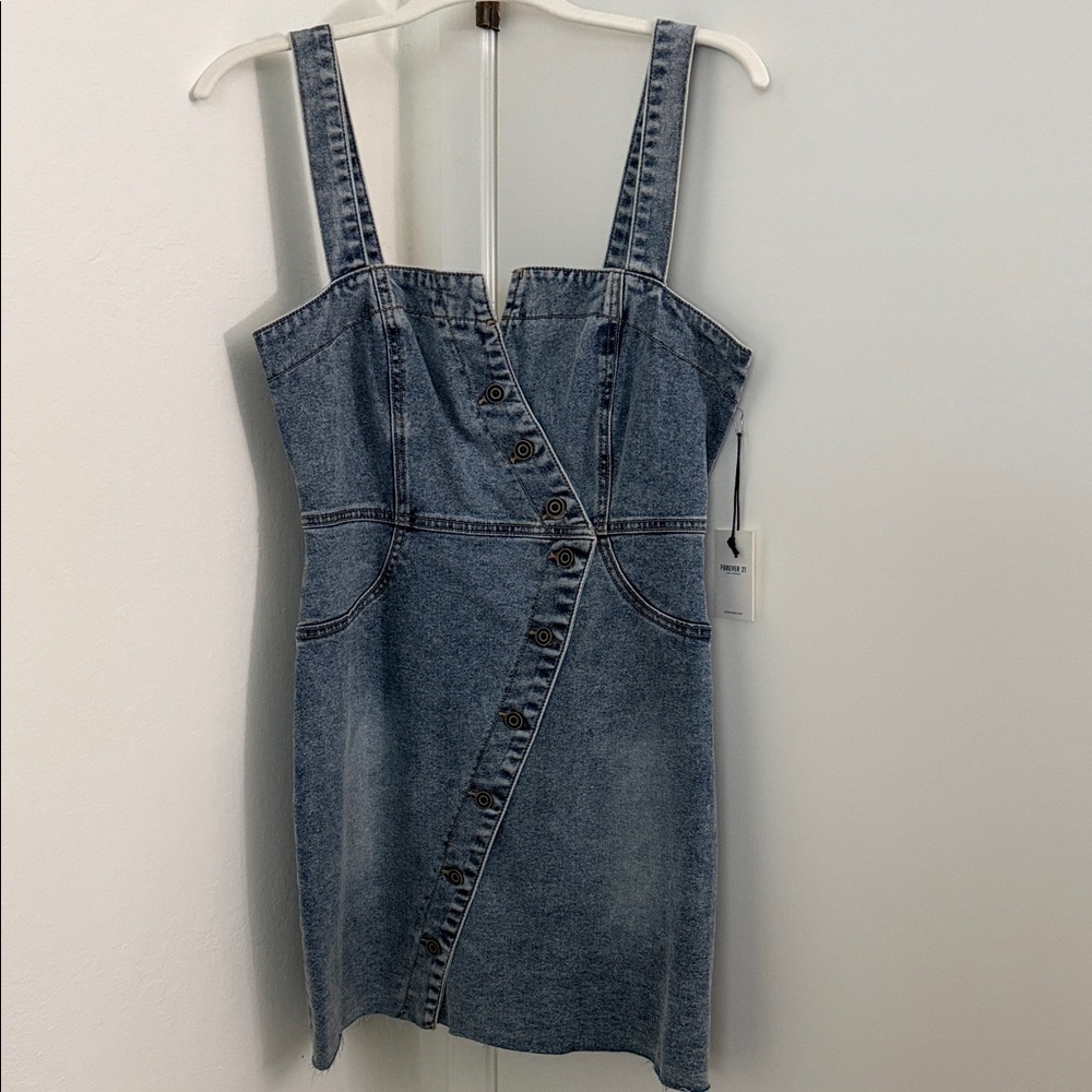 F21 Denim Button-Up Dress